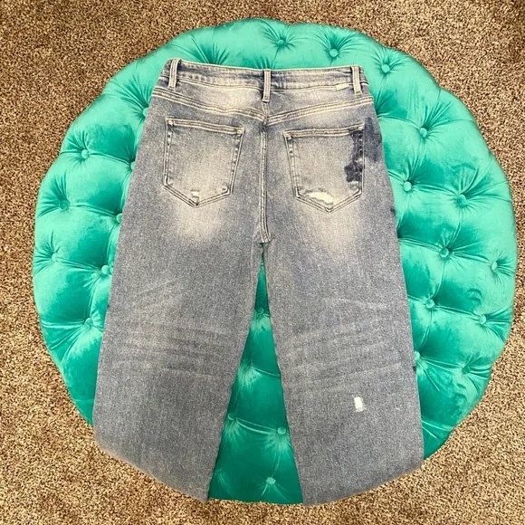 Women's Starry Blue Straight Leg Jeans - Picture 2 of 2
